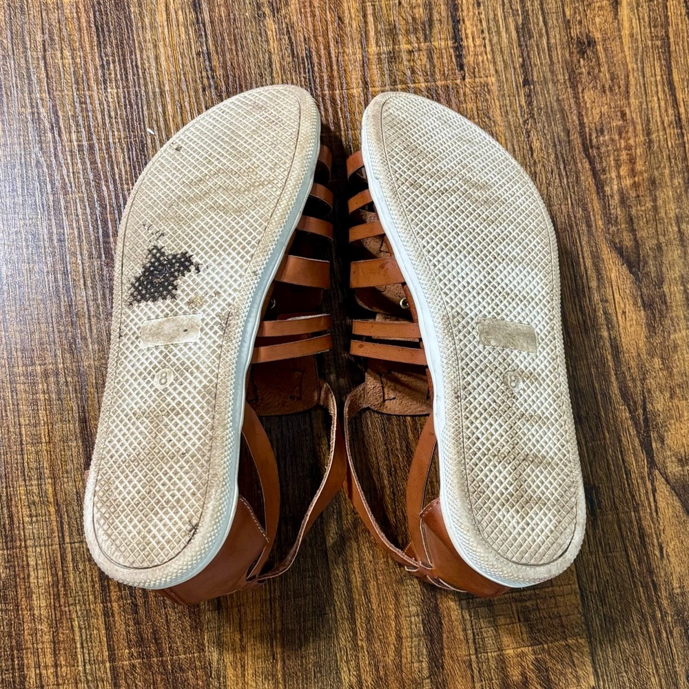 Women's Brown Strappy Sandals - Picture 2 of 4